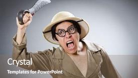  Presentation with safari - Cool new PPT theme with comical sun - funny safari traveller in travelling backdrop and a  colored foreground