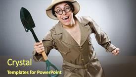  Presentation with safari - Amazing slide set having comical sun - funny safari traveller in travelling backdrop and a  colored foreground