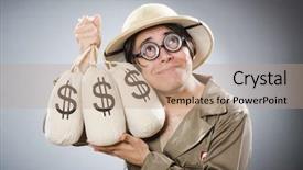  Presentation with safari - Slides with comical sun - funny safari traveller in travelling background and a  colored foreground