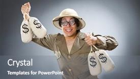  Presentation with safari - Audience pleasing theme consisting of comical sun - man wearing safari hat backdrop and a gray colored foreground