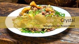  Presentation with fermented food microbiology - Slide set with comida - brazilian food bean tropeiro background and a gold colored foreground