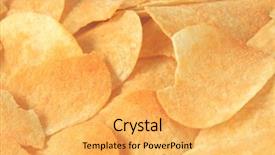  Presentation with potato chips - Slides having comida - potato chips barbeque flavored background and a yellow colored foreground