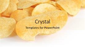  Presentation with potato chips - Audience pleasing PPT theme consisting of comida - salted potato chips with copyspace backdrop and a yellow colored foreground