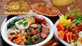  Presentation with nasi goreng fried rice - PPT theme with comida - tropeiro beans with sausage rice background and a red colored foreground