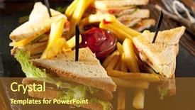  Presentation with foods - PPT theme consisting of comida americana - american foods - classic club background and a tawny brown colored foreground