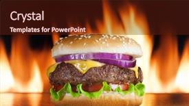  Presentation with red onion - PPT layouts featuring comida americana - appetizing cheeseburger with red onion background and a tawny brown colored foreground