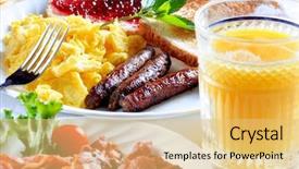  Presentation with americana - Slide set having comida americana - breakfast plate background and a yellow colored foreground
