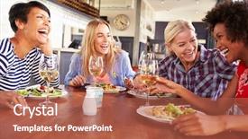  Presentation with eating - Cool new PPT theme with comida americana - female friends eating backdrop and a red colored foreground