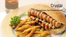  Presentation with french fries - Slide deck enhanced with comida americana - hotdog meal with french fries background and a lemonade colored foreground