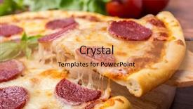  Presentation with pizza and sports - Slide set enhanced with comida americana - slice of pepperoni pizza being background and a yellow colored foreground