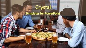  Presentation with virile young men - Audience pleasing PPT layouts consisting of comida americana - young men drinking beer backdrop and a tawny brown colored foreground