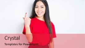  Presentation with red - Beautiful slide set featuring invitations - beautiful brunette woman wearing red backdrop and a red colored foreground