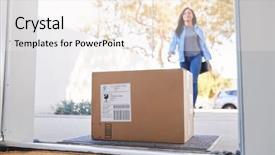  Presentation with food delivery - Audience pleasing presentation design consisting of coming back to home delivery backdrop and a sky blue colored foreground