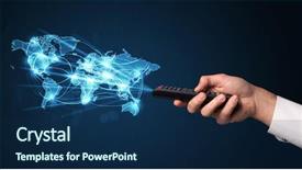  Presentation with social - PPT theme consisting of coming out of a remote background and a navy blue colored foreground