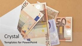  Presentation with euro - Colorful presentation theme enhanced with coming out of an envelope backdrop and a soft green colored foreground