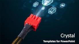  Presentation with electric cable - Slide set with coming out of electric cable background and a  colored foreground