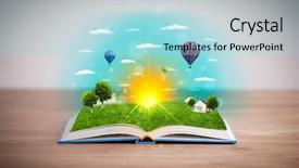  Presentation with green nature - Presentation design consisting of coming out of its pages background and a  colored foreground