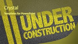  Presentation with road construction - Beautiful presentation design featuring coming soon - construction written on the road backdrop and a tawny brown colored foreground