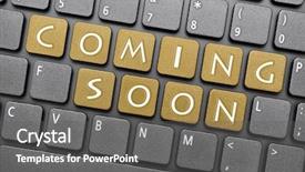  Presentation with coming soon - Colorful theme enhanced with coming soon on keyboard backdrop and a gray colored foreground