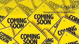  Presentation with coming soon - PPT theme with coming soon background and a gold colored foreground