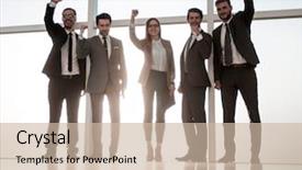  Presentation with holding hands - Amazing PPT theme having unification - business group holding hands up backdrop and a coral colored foreground