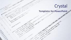 Presentation with code script - Colorful slide set enhanced with command codes - script code printed on paper backdrop and a sky blue colored foreground