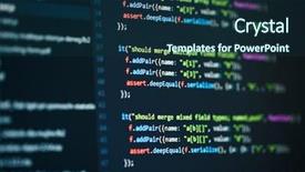  Presentation with computer software - PPT layouts consisting of command codes - software computer programming code background and a navy blue colored foreground