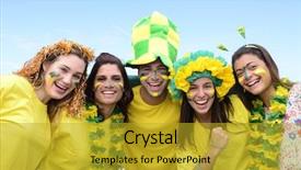  Presentation with football girls - Beautiful PPT theme featuring naan or indian bread backdrop and a soft green colored foreground