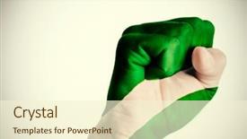  Presentation with flag - Audience pleasing slides consisting of commemoration - closeup of the fist backdrop and a  colored foreground