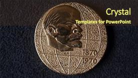  Presentation with medal - Beautiful PPT layouts featuring commemorative medal 100 aniversary backdrop and a tawny brown colored foreground