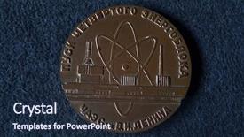  Presentation with power plant - Audience pleasing presentation consisting of commemorative medal start reactor number backdrop and a navy blue colored foreground
