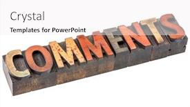  Presentation with color blocks - Beautiful slide deck featuring comments-word-abstract-an-isolated backdrop and a white colored foreground