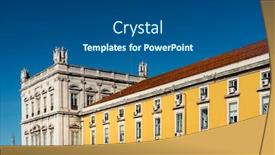  Presentation with square - Cool new slide deck with commerce-square-terreiro-do-paco backdrop and a ocean colored foreground