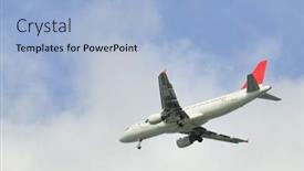  Presentation with san francisco - Slides having commercial-aircraft-coming-into-land background and a light blue colored foreground