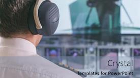  Presentation with cockpit - Presentation having commercial-airplane-captain background and a seafoam green colored foreground