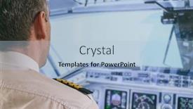  Presentation with cockpit - PPT theme featuring commercial-airplane-captain background and a light blue colored foreground
