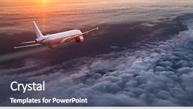  Presentation with concrete pouring during commercial concreting - PPT theme enhanced with commercial airplane flying above dramatic background and a gray colored foreground