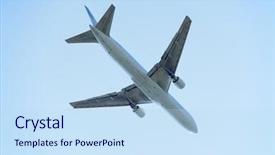  Presentation with commercial - PPT layouts consisting of commercial airplane flying against a blue sky background and a light blue colored foreground