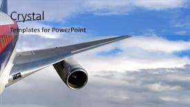  Presentation with commercial - PPT layouts consisting of commercial airplane flying background and a light blue colored foreground