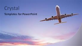  Presentation with commercial - Audience pleasing PPT layouts consisting of commercial-airplane-jetliner-flying-above backdrop and a light blue colored foreground