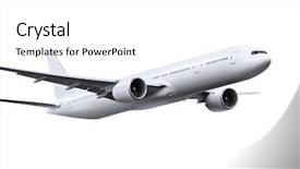  Presentation with commercial - Slide deck consisting of commercial airplane on white background background and a white colored foreground