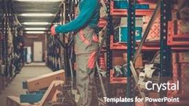  Presentation with pallet - Beautiful PPT layouts featuring commercial autoparts - loader using hand pallet truck backdrop and a violet colored foreground