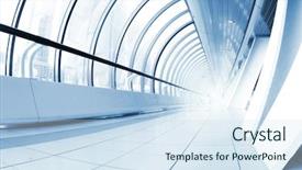  Presentation with commercial - Beautiful slide deck featuring commercial building - perspective view of a long backdrop and a sky blue colored foreground