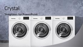  Presentation with modern color - Slide deck enhanced with commercial cleaning - modern washing machines near color background and a light blue colored foreground
