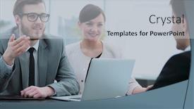  Presentation with current - Cool new slide deck with commercial director discusses current issues with the company's backdrop and a light gray colored foreground