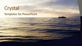  Presentation with sun blue sky and ocean - Cool new presentation with commercial fishing - sunset and factory vessel backdrop and a  colored foreground