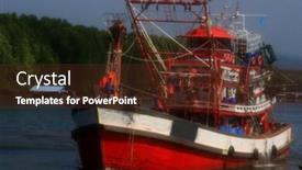  Presentation with fishing boat - Colorful slide set enhanced with commercial-fishing-boat-in-thailand backdrop and a tawny brown colored foreground