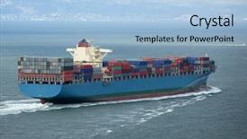  Presentation with ship - Presentation theme with commercial fishing vessels - container ship 4 background and a light blue colored foreground