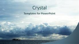  Presentation with factory - Slides featuring commercial fishing vessels - factory vessel in open sea background and a sky blue colored foreground