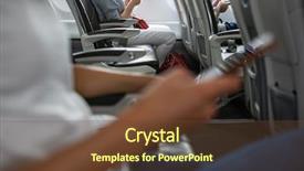  Presentation with cell phones - Presentation theme featuring commercial flight using their cell background and a tawny brown colored foreground